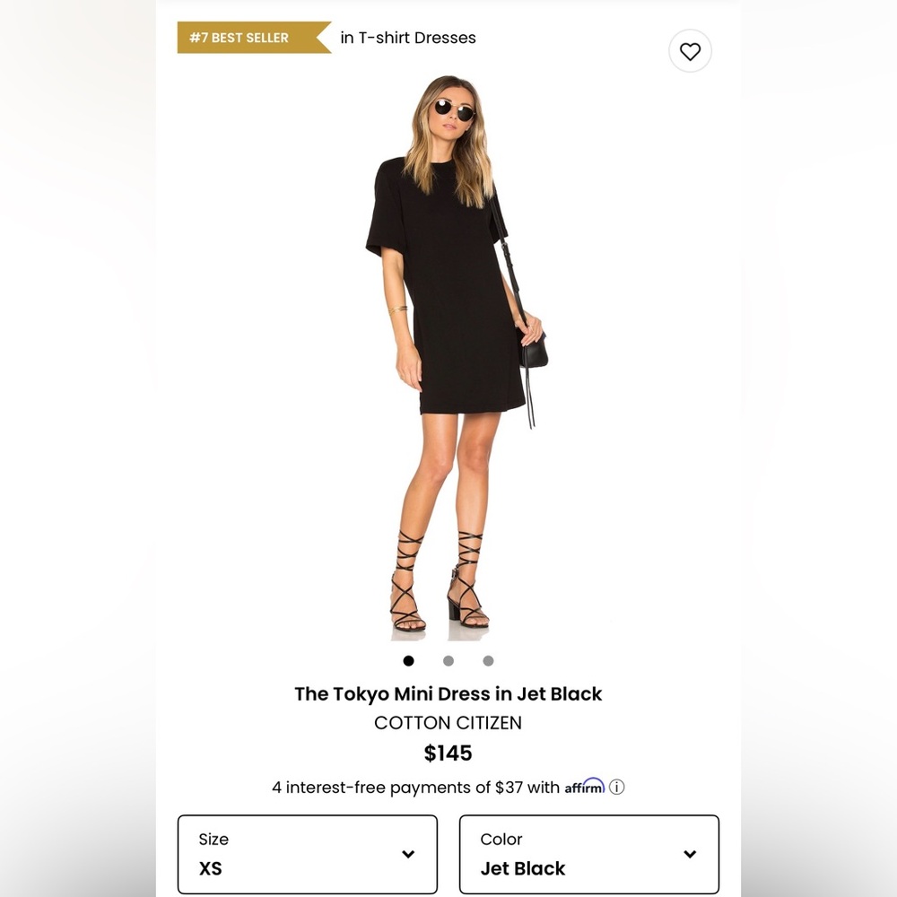 Cotton Citizen Jet Black Mini Dress